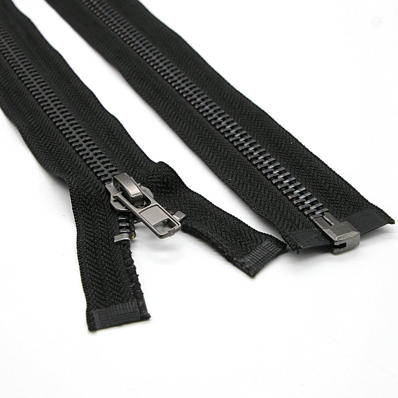 SHUNLI #8 40 Inch Separating Metal Zippers Black Nickel Heavy Duty Metal Zipper for DIY Sewing Crafts Jacket Coat,1PC/Pack,SHUNLI - Image 3